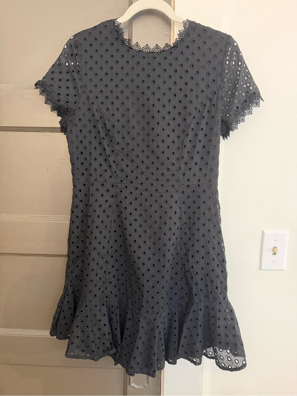 WAYF black eyelet mini dress